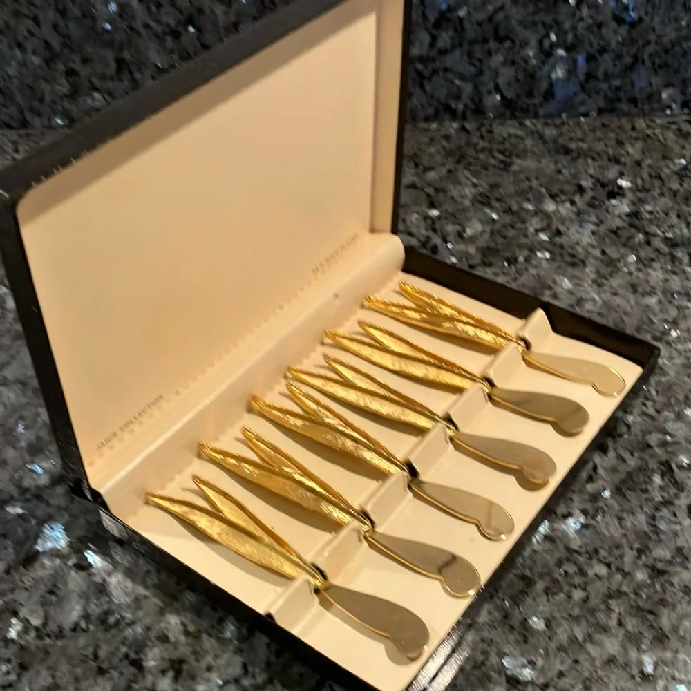 Collectible Rare Vintage 24k Gold Plated Cheese/Butter Spreaders By Janis